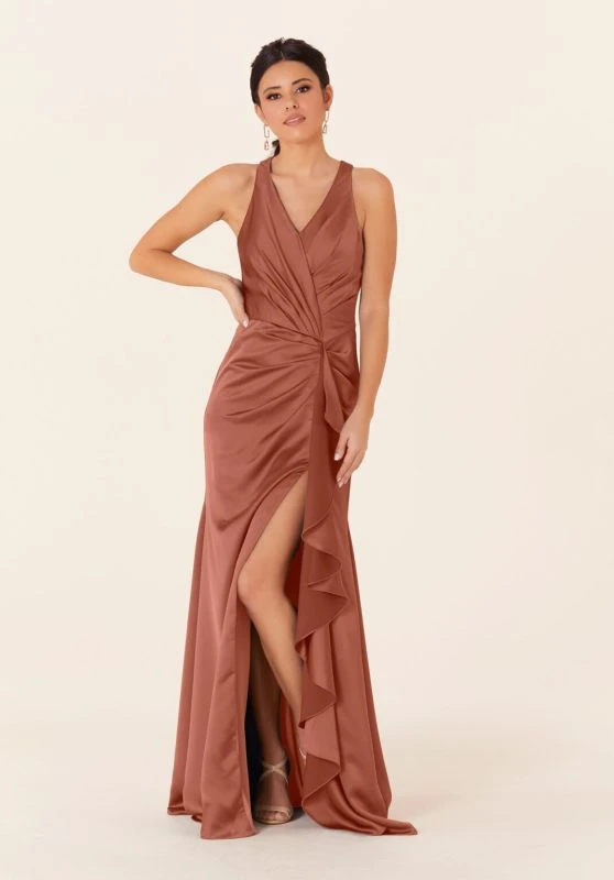 Mori Lee 21831 Ruffle Slit Surplice Bodice Bridesmaid Dress 16 Mori Lee 21831 Ruffle Slit Surplice Bodice Bridesmaid Dress - Image 16