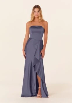 Mori Lee 21834 Ruffle Slit Strapless Bridesmaid Dress 20 Mori Lee 21834 Ruffle Slit Strapless Bridesmaid Dress -Fashion wedding dress mrlbm f23 21834 04
