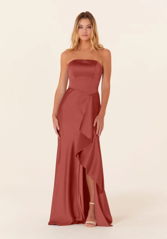 Mori Lee 21834 Ruffle Slit Strapless Bridesmaid Dress 6 Mori Lee 21834 Ruffle Slit Strapless Bridesmaid Dress - Image 6