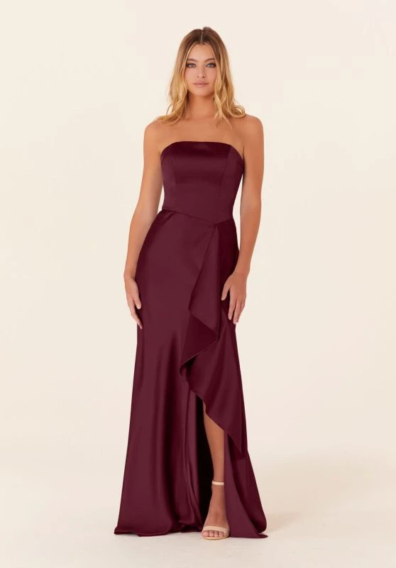 Mori Lee 21834 Ruffle Slit Strapless Bridesmaid Dress 8 Mori Lee 21834 Ruffle Slit Strapless Bridesmaid Dress - Image 8