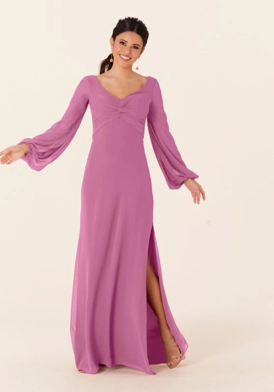 Mori Lee 21837 Bishop Sleeve Side Slit Bridesmaid Dress 5 Mori Lee 21837 Bishop Sleeve Side Slit Bridesmaid Dress - Image 5