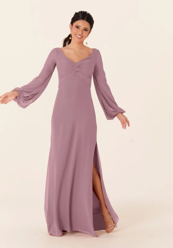 Mori Lee 21837 Bishop Sleeve Side Slit Bridesmaid Dress 9 Mori Lee 21837 Bishop Sleeve Side Slit Bridesmaid Dress - Image 9