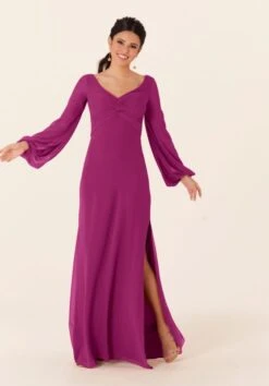 Mori Lee 21837 Bishop Sleeve Side Slit Bridesmaid Dress 30 Mori Lee 21837 Bishop Sleeve Side Slit Bridesmaid Dress -Fashion wedding dress mrlbm f23 21837 11