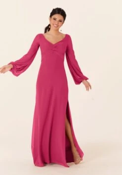 Mori Lee 21837 Bishop Sleeve Side Slit Bridesmaid Dress 35 Mori Lee 21837 Bishop Sleeve Side Slit Bridesmaid Dress -Fashion wedding dress mrlbm f23 21837 16