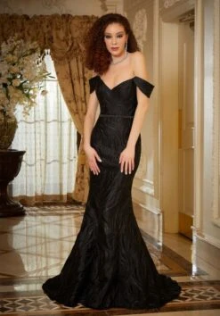 Mori Lee 72805 Detachable Sleeve Brocade Dress