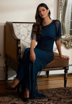 Mori Lee 72815 Flutter Sleeve Jewel Neck Dress 7 Mori Lee 72815 Flutter Sleeve Jewel Neck Dress -Fashion wedding dress mrlme f23 72815 04