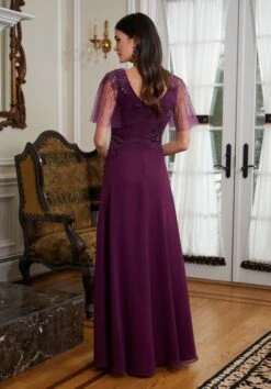 Mori Lee 72819 Beaded Bodice Flutter Sleeve Dress -Fashion wedding dress mrlme f23 72819 03