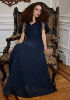 Mori Lee 72819 Beaded Bodice Flutter Sleeve Dress -Fashion wedding dress mrlme f23 72819 04