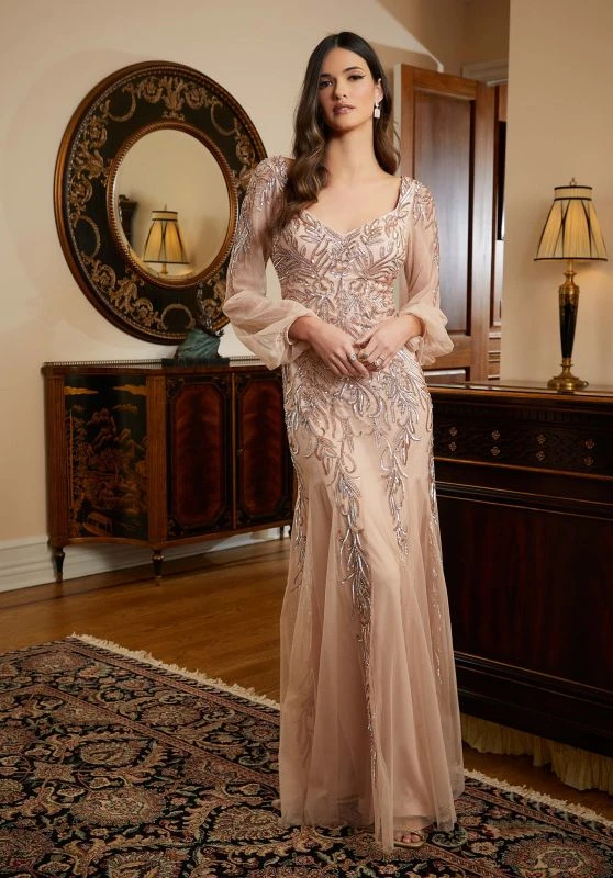 Mori Lee 72820 Bishop Sleeves Embellished Dress 4 Mori Lee 72820 Bishop Sleeves Embellished Dress - Image 4