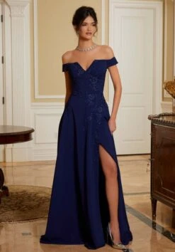 Mori Lee 72826 Front Slit Off The Shoulder Dress