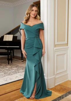 Mori Lee 72827 Pleated Bodice Off The Shoulder Dress
