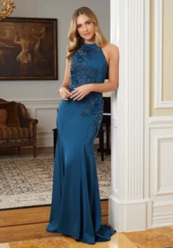 Mori Lee 72828 Halter Neck Embroidered Dress -Fashion wedding dress mrlme f23 72828 04