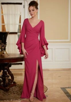 Mori Lee 72830 Bell Sleeves V-Neck Dress -Fashion wedding dress mrlme f23 72830 04