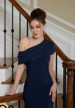 Mori Lee 72832 Asymmetric Neckline Trumpet Silhouette Dress -Fashion wedding dress mrlme f23 72832 05