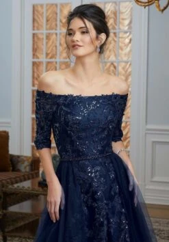 Mori Lee 72834 Detachable Overskirt Elbow Sleeve Dress -Fashion wedding dress mrlme f23 72834 07