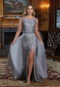 Mori Lee 72841 Detachable Overskirt Bateau Neck Dress