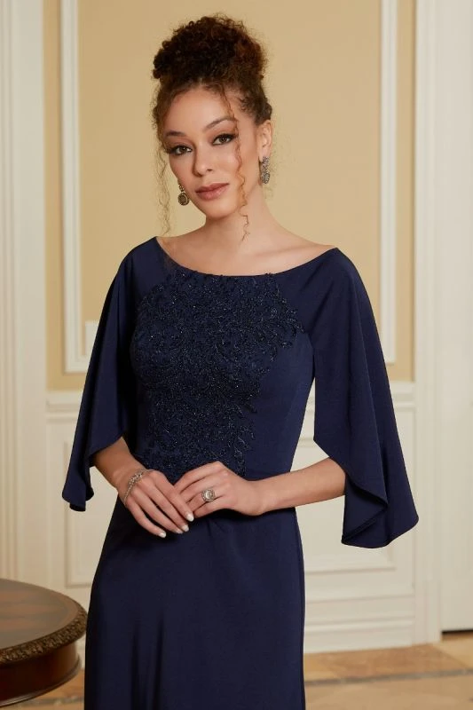 Mori Lee 72829 Hanging Sleeve Scoop Neck Dress 2 Mori Lee 72829 Hanging Sleeve Scoop Neck Dress - Image 2