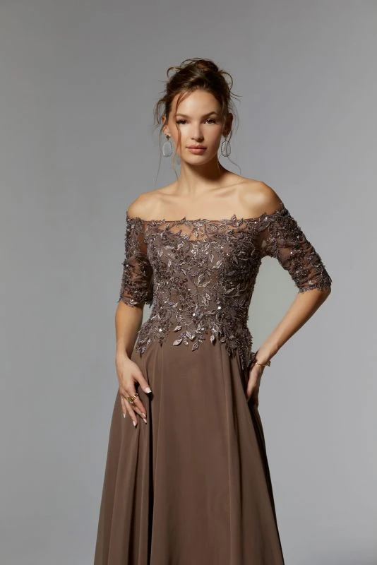 Mori Lee 72907 Illusion Sleeve High Slit Dress 2 Mori Lee 72907 Illusion Sleeve High Slit Dress - Image 2