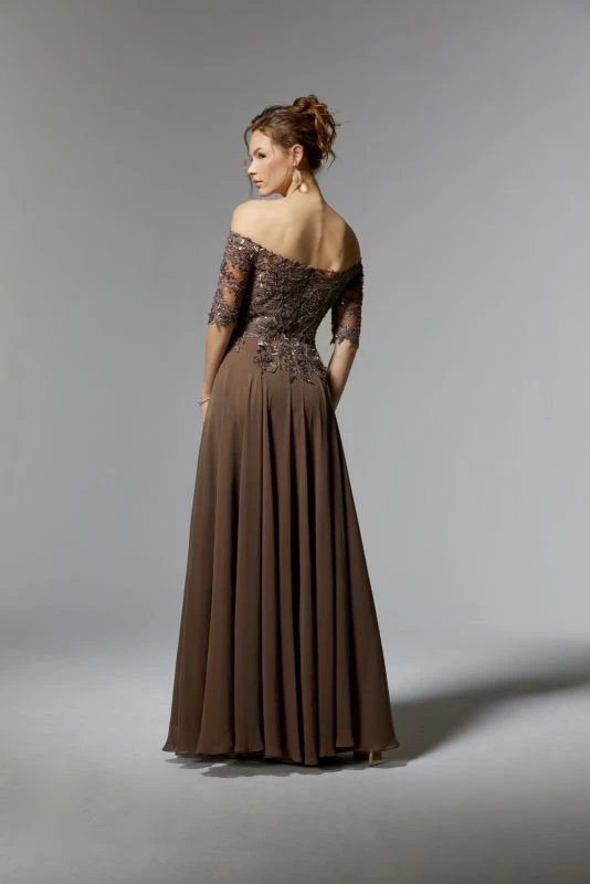 Mori Lee 72907 Illusion Sleeve High Slit Dress 3 Mori Lee 72907 Illusion Sleeve High Slit Dress - Image 3