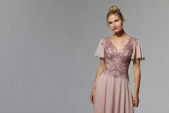 Mori Lee 72908 V-Neck Flutter Sleeve Dress 10 Mori Lee 72908 V-Neck Flutter Sleeve Dress -Fashion wedding dress mrlme s24 72908 05