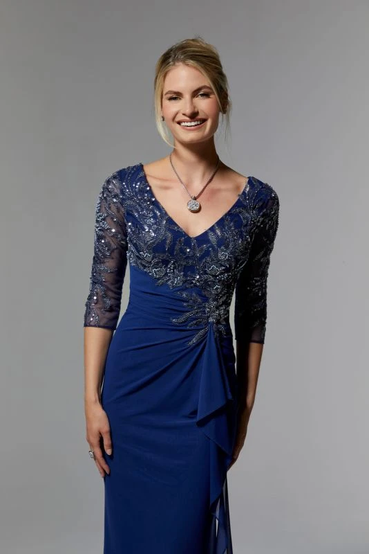 Mori Lee 72909 Illusion Sleeve Ruched Dress 2 Mori Lee 72909 Illusion Sleeve Ruched Dress - Image 2