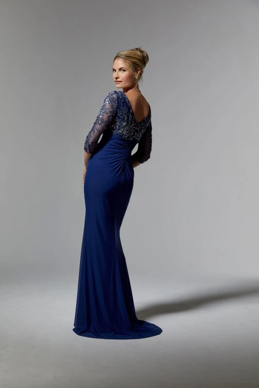 Mori Lee 72909 Illusion Sleeve Ruched Dress 3 Mori Lee 72909 Illusion Sleeve Ruched Dress - Image 3