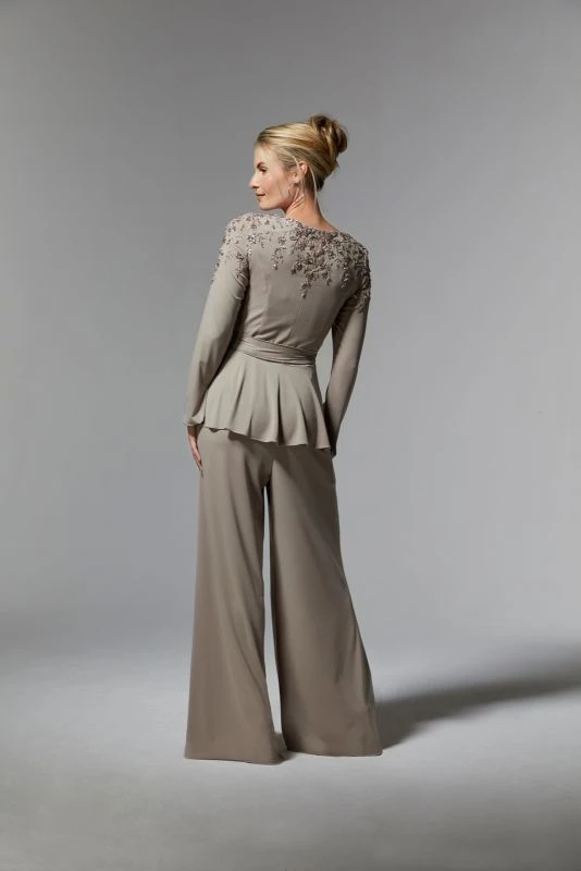 Mori Lee 72911 Peplum Wrap-Style Top Formal Pant Suit 3 Mori Lee 72911 Peplum Wrap-Style Top Formal Pant Suit - Image 3