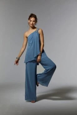 Mori Lee 72912 One-Shoulder Draped Top Pant Suit -Fashion wedding dress mrlme s24 72912 06