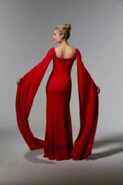 Mori Lee 72915 Square Neck Cape Sleeve Dress 9 Mori Lee 72915 Square Neck Cape Sleeve Dress -Fashion wedding dress mrlme s24 72915 03