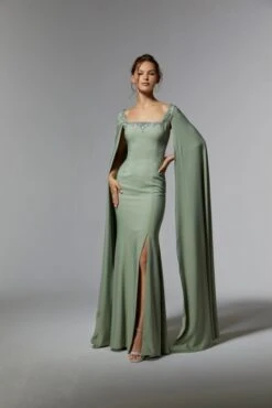 Mori Lee 72915 Square Neck Cape Sleeve Dress 10 Mori Lee 72915 Square Neck Cape Sleeve Dress -Fashion wedding dress mrlme s24 72915 04