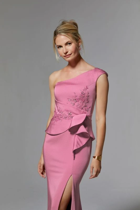 Mori Lee 72917 Peplum One-Shoulder Cap Sleeve Dress 2 Mori Lee 72917 Peplum One-Shoulder Cap Sleeve Dress - Image 2