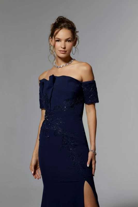 Mori Lee 72919 Off-The-Shoulder Short Sleeve Dress 2 Mori Lee 72919 Off-The-Shoulder Short Sleeve Dress - Image 2