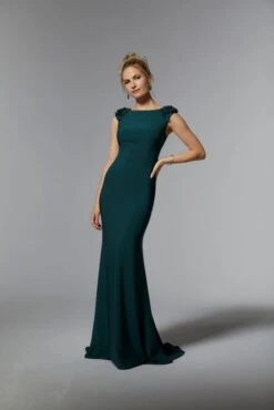 Mori Lee 72920 Bateau Neck Floral Cap Sleeve Dress -Fashion wedding dress mrlme s24 72920 04