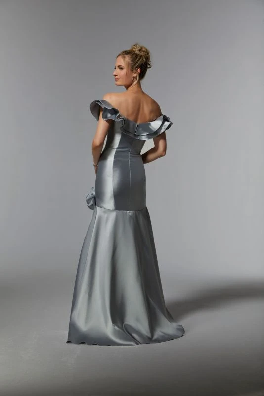 Mori Lee 72928 Flounce Neck Floral Appliques Dress 3 Mori Lee 72928 Flounce Neck Floral Appliques Dress - Image 3