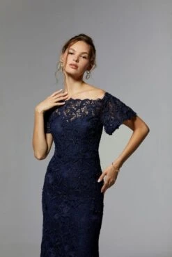 Mori Lee 72931 Illusion Neck Flutter Sleeve Dress -Fashion wedding dress mrlme s24 72931 05