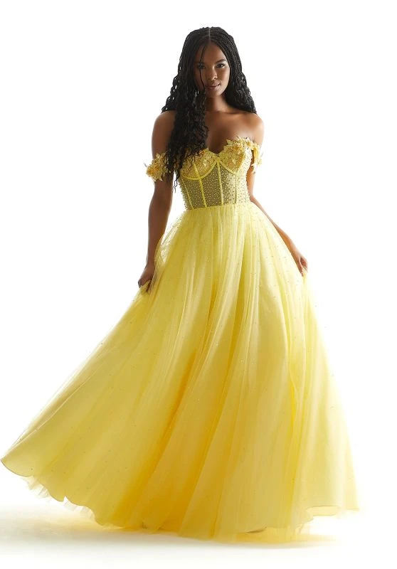 Mori Lee 49075 Yellow Prom Dress 1 Mori Lee 49075 Yellow Prom Dress